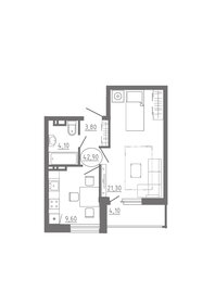 Квартира 42,9 м², 1-комнатная - изображение 1