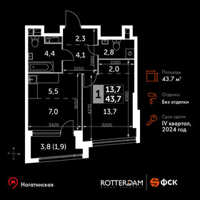 40,8 м², 1-комнатная квартира 24 500 000 ₽ - изображение 115