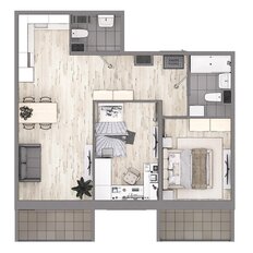 Квартира 56,5 м², 2-комнатная - изображение 3