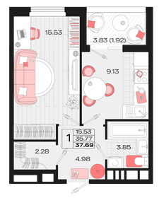 48,5 м², 2-комнатная квартира 3 800 000 ₽ - изображение 114