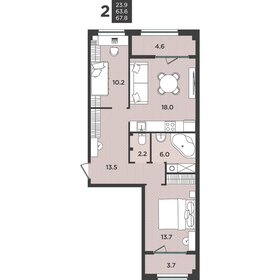Квартира 67,8 м², студия - изображение 1