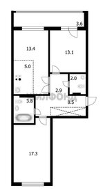 Квартира 66,1 м², 3-комнатная - изображение 2