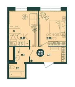 Квартира 37,8 м², 1-комнатная - изображение 1