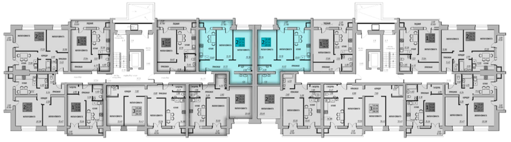 Квартира 69,9 м², 2-комнатная - изображение 1