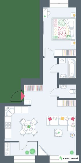 54,3 м², 1-комнатная квартира 11 848 000 ₽ - изображение 1