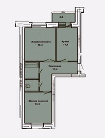 Квартира 59,4 м², 2-комнатная - изображение 1