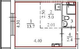 Квартира 23,9 м², студия - изображение 1