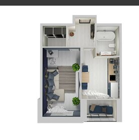 Квартира 33,5 м², 1-комнатная - изображение 1