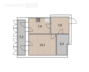 24,4 м², квартира-студия 5 600 000 ₽ - изображение 36