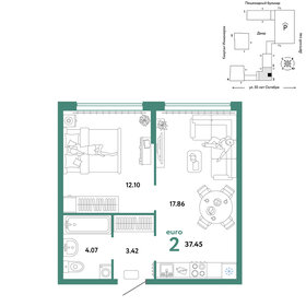 37,4 м², 2-комнатная квартира 6 290 000 ₽ - изображение 23