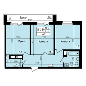 66,6 м², 2-комнатная квартира 14 950 000 ₽ - изображение 55