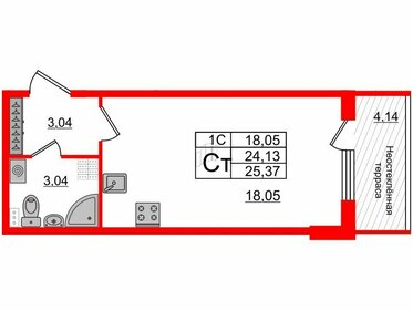 24,2 м², квартира-студия 4 650 191 ₽ - изображение 38