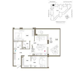 105,3 м², 4-комнатная квартира 45 000 000 ₽ - изображение 62
