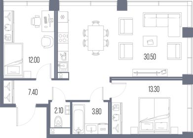 67,9 м², 2-комнатная квартира 30 439 570 ₽ - изображение 8