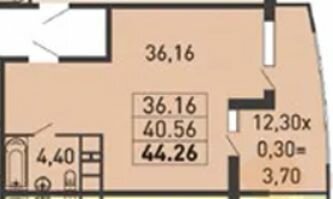 Квартира 54,8 м², 1-комнатная - изображение 1