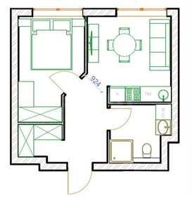 Квартира 33,5 м², 1-комнатная - изображение 1