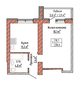 39,2 м², 1-комнатная квартира 3 567 200 ₽ - изображение 22