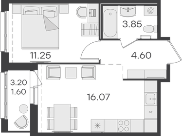 51,4 м², 1-комнатная квартира 8 979 999 ₽ - изображение 81