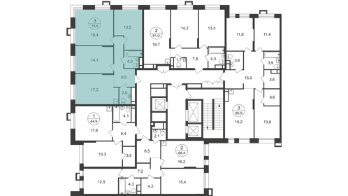 71,8 м², 3-комнатная квартира 18 500 000 ₽ - изображение 112