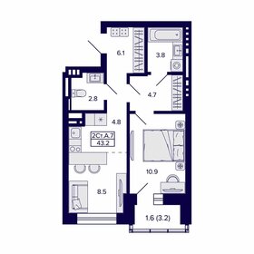 56,4 м², 2-комнатная квартира 4 800 000 ₽ - изображение 118