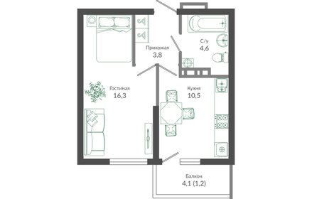 65,2 м², 3-комнатная квартира 11 817 443 ₽ - изображение 49