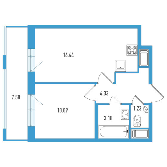 37,5 м², 1-комнатная квартира 9 291 150 ₽ - изображение 46