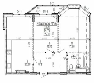 Квартира 65,7 м², 2-комнатная - изображение 5