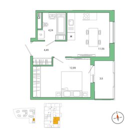 Квартира 34,9 м², 1-комнатная - изображение 1
