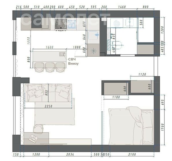 34,8 м², квартира-студия 5 000 000 ₽ - изображение 1