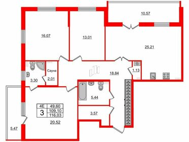 Квартира 109,1 м², 3-комнатная - изображение 1