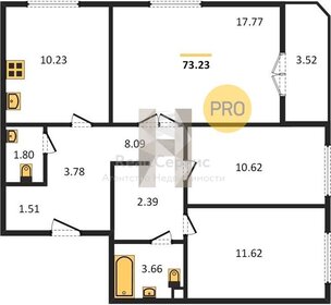 Квартира 73,3 м², 3-комнатная - изображение 1