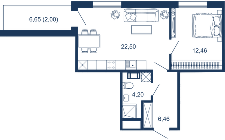 49 м², 2-комнатная квартира 9 000 000 ₽ - изображение 88