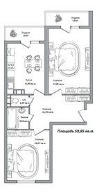 Квартира 59,9 м², 2-комнатная - изображение 5