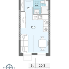 Квартира 20,3 м², студия - изображение 2