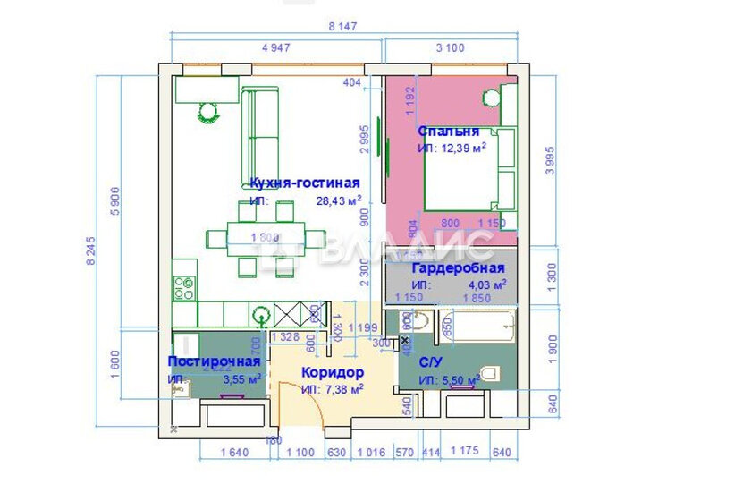 62,3 м², 2-комнатная квартира 15 700 000 ₽ - изображение 1