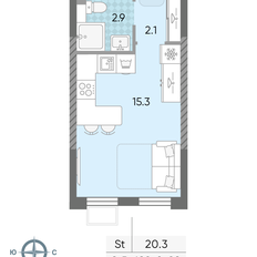 Квартира 20,3 м², студия - изображение 2