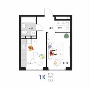 37 м², 1-комнатная квартира 3 000 000 ₽ - изображение 77