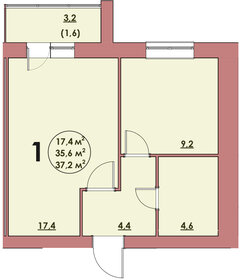 37,2 м², 1-комнатная квартира 3 000 000 ₽ - изображение 27