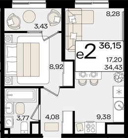 38 м², 2-комнатная квартира 8 381 850 ₽ - изображение 46