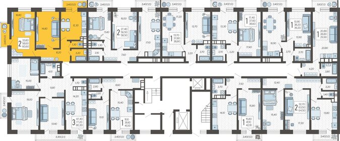 110 м², 3-комнатная квартира 6 900 000 ₽ - изображение 98