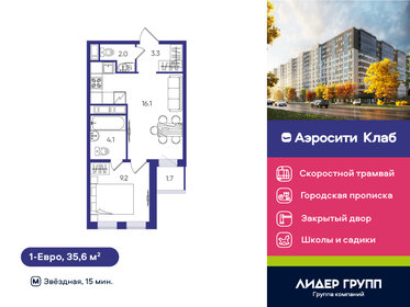 Квартира 35,6 м², 1-комнатная - изображение 1