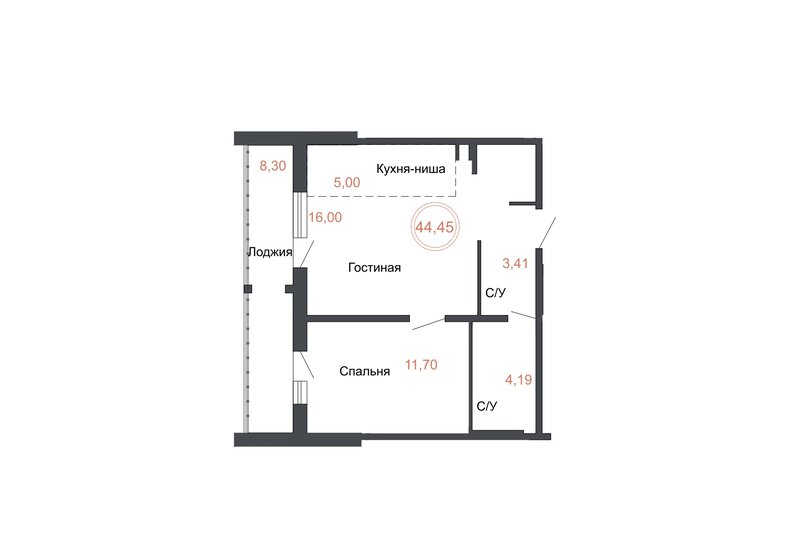 44,5 м², 2-комнатная квартира 6 000 750 ₽ - изображение 1