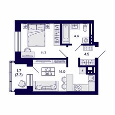 Квартира 36,3 м², 1-комнатная - изображение 3