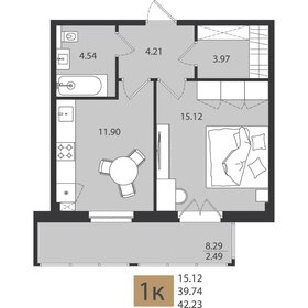 Квартира 42,2 м², 1-комнатная - изображение 1