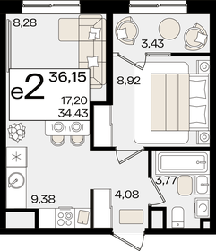 38,4 м², 2-комнатная квартира 11 063 032 ₽ - изображение 24