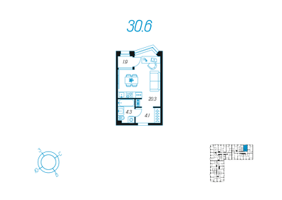 44,9 м², 1-комнатная квартира 5 450 000 ₽ - изображение 55