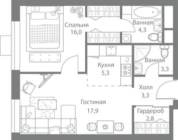 53,3 м², 2-комнатная квартира 15 199 000 ₽ - изображение 33
