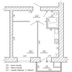 Квартира 40,1 м², 1-комнатная - изображение 3