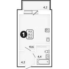 Квартира 29,5 м², студия - изображение 1