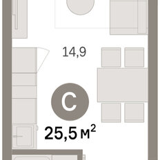Квартира 25,5 м², 1-комнатная - изображение 2